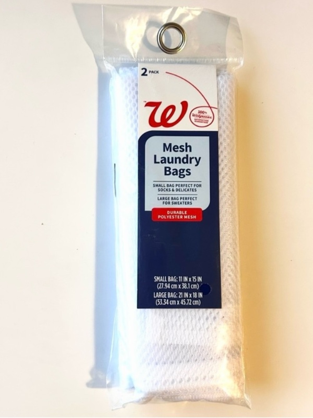 NEW White Mesh Laundry Bags - 2 Pack (1 Small & 1 Big)